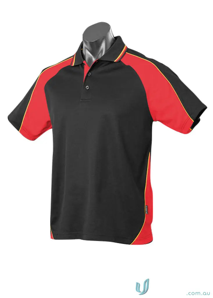 Black and red Panorama Polo shirt perfect for work uniforms and casual uniforms