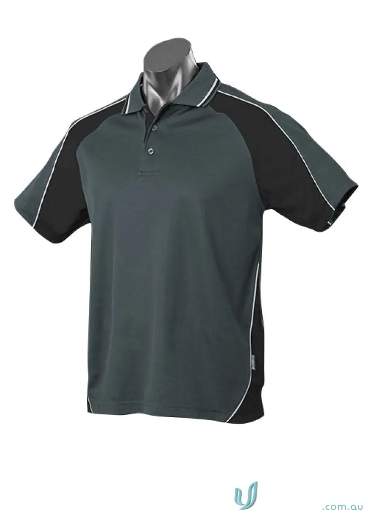 Gray and black Panorama Polo shirt perfect for work uniforms or casual uniforms