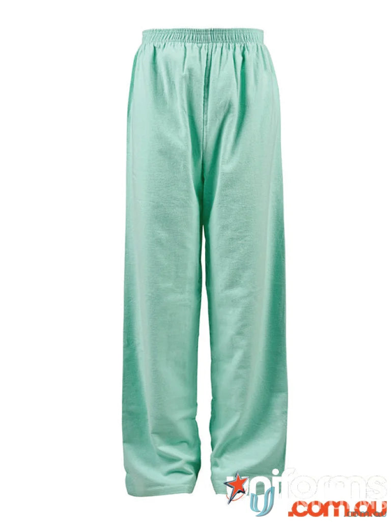 Mint green loose-fitting lounge pants with pant elastic, perfect for uniforms or workwear