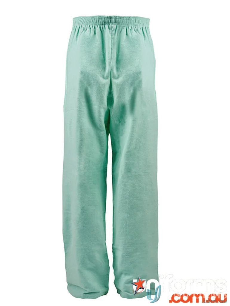 Mint green medical scrub pants with elastic waist, perfect workwear and uniforms