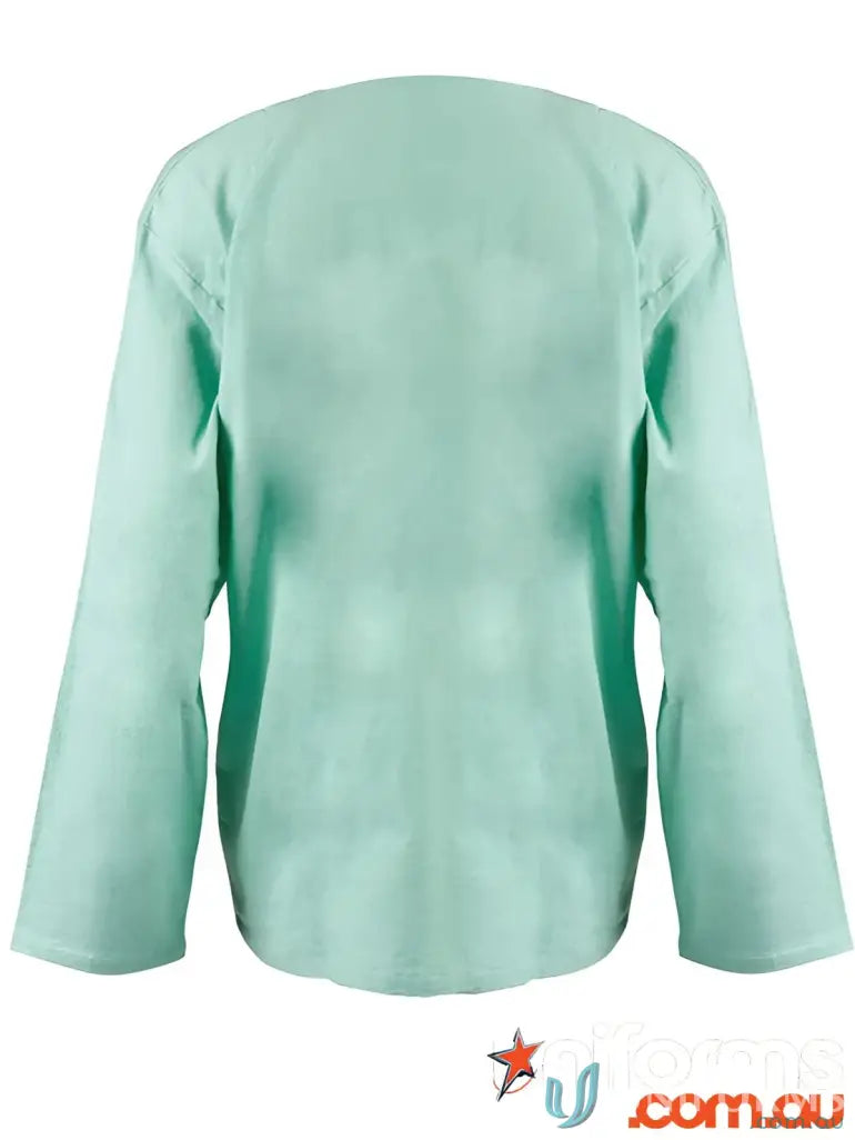 Light green long-sleeved medical scrub top from PJ Top workwear collection