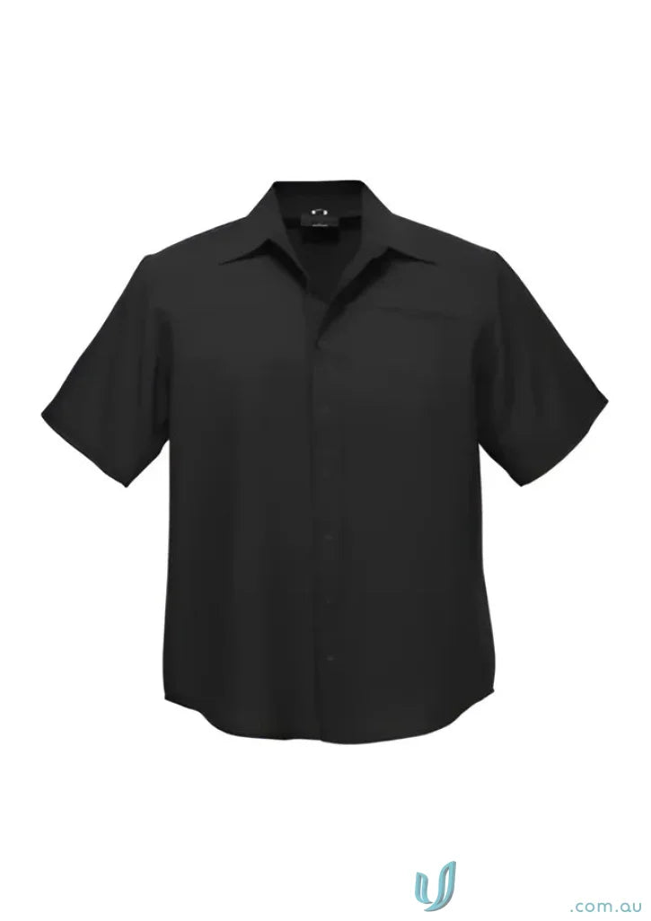 Black short-sleeve Oasis Shirt for men, perfect for casual looks and comfort