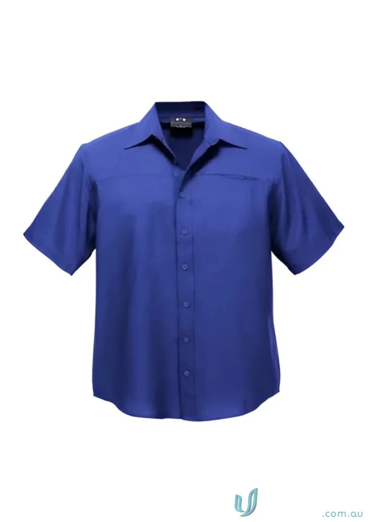 Blue short-sleeve Oasis Shirt for men, perfect men’s Oasis short sleeve style