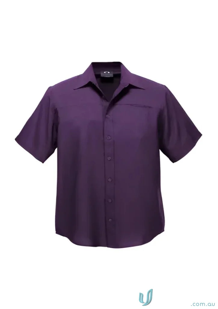 Purple short-sleeve Oasis Shirt for men, perfect men’s Oasis short sleeve style