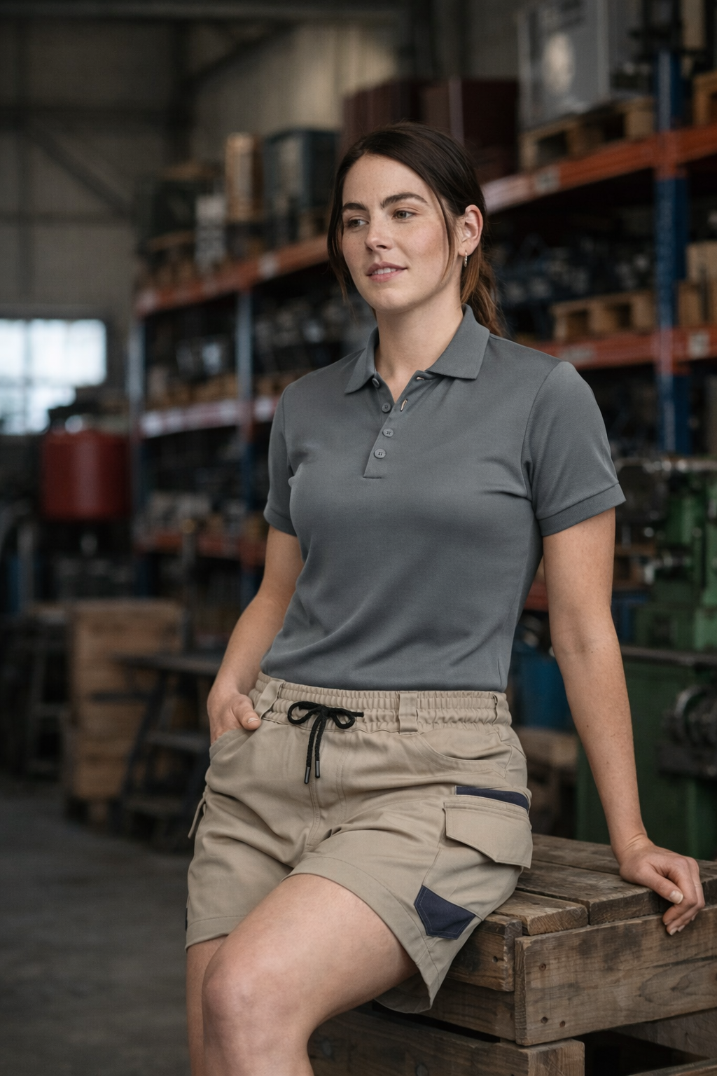 Planett Womens Cotton Stretch Cuffed Short