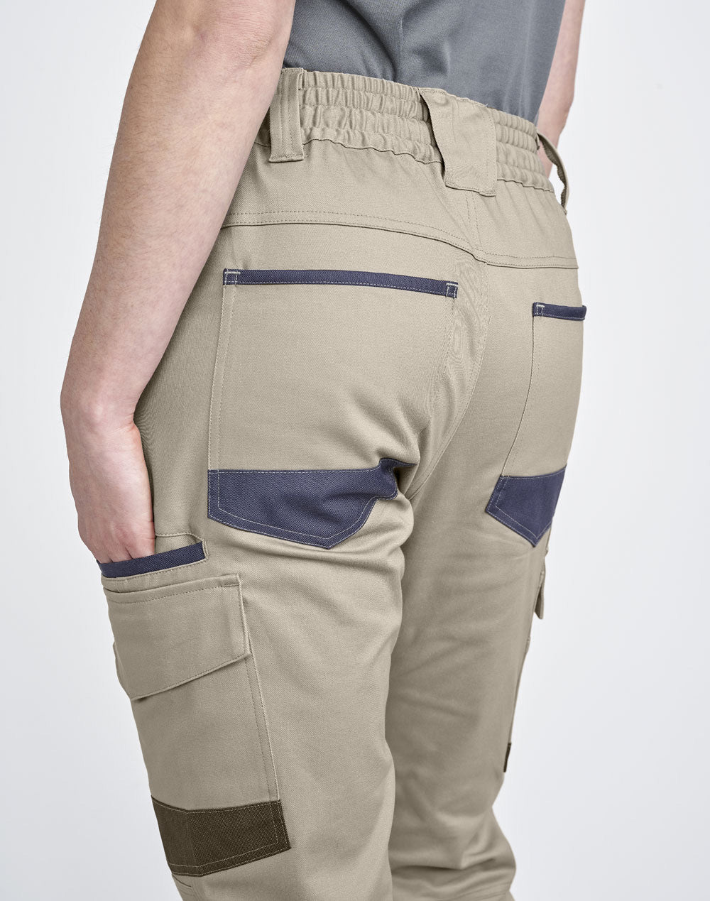 PLANETT Womens Cotton Stretch Cuffed Work Pants