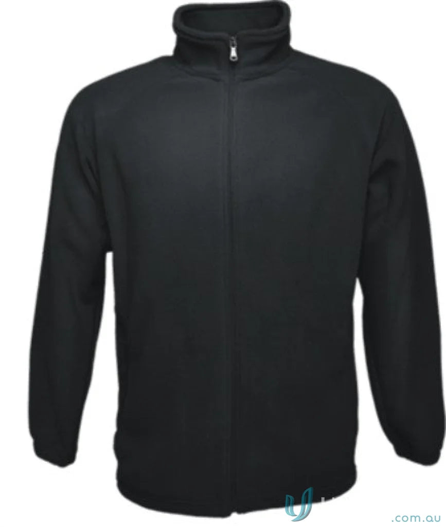 Unisex adults Polar Fleece Zip Through Jacket in black fleece for cozy style