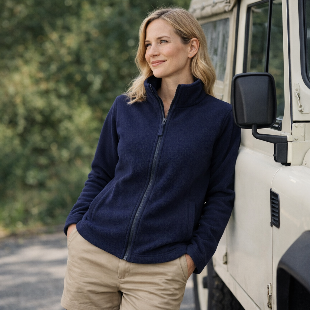 Navy blue PolarTech ladies full zip jacket, JB’s urban fit zip polar 3fj1