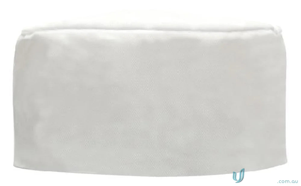 White Poly Cotton Chefs Hat with textured fabric, perfect for sports uniforms styling