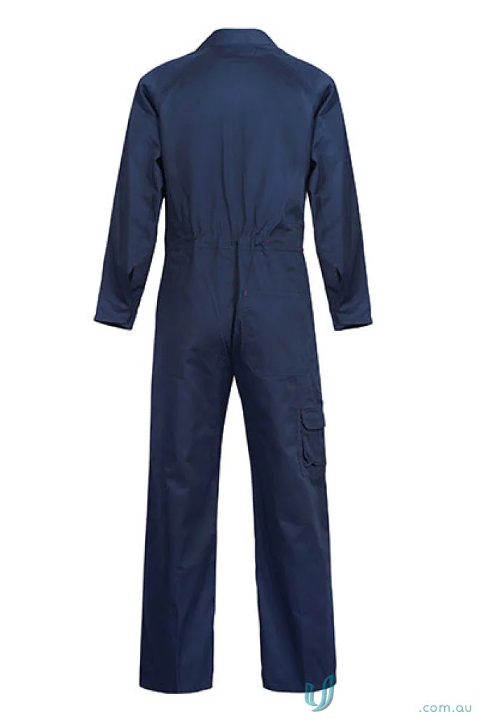 Navy blue PolyCotton coveralls workwear with pocket, perfect for uniforms and jobs