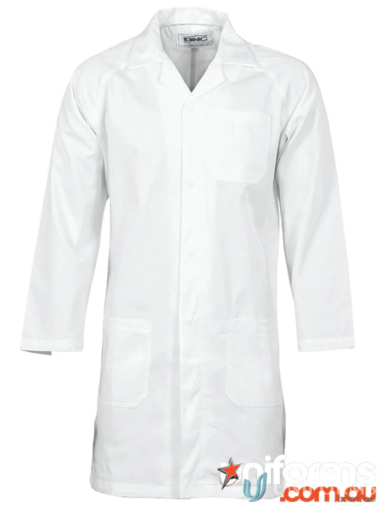 White PolyCotton Dust Coat for uniforms and workwear safety gear