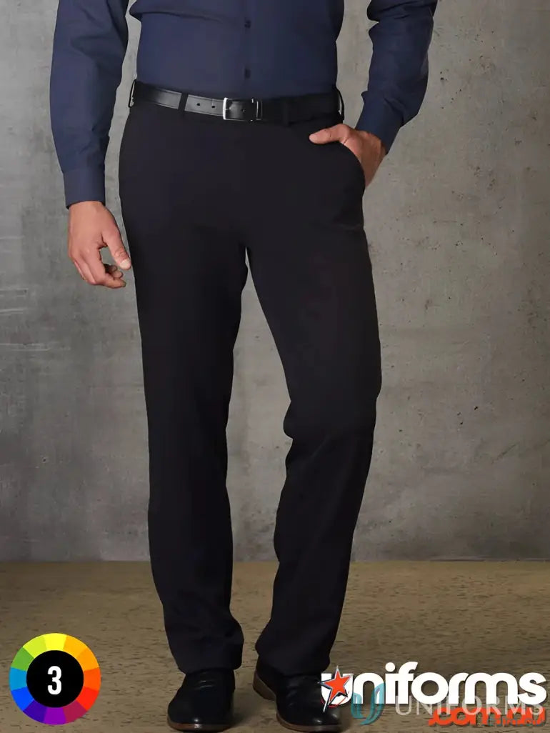 Black PolyViscose Stretch Pants with flexi waist ideal for workwear and uniforms