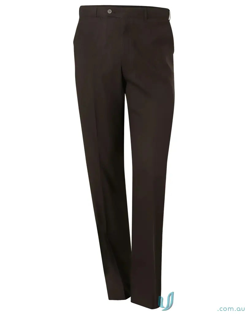 Brown dress pants with flexi waist, perfect for uniforms and workwear from PolyViscose Stretch Pants