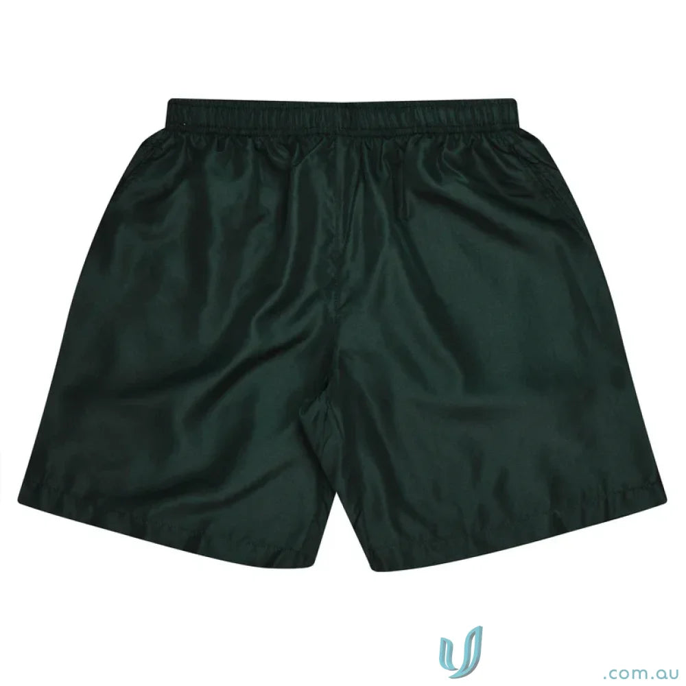 Dark green polyester pongee Pongee-shorts perfect for uniforms and workwear