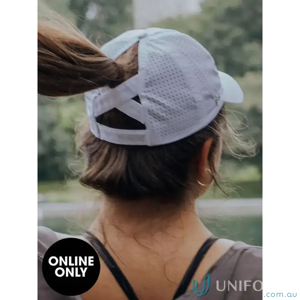 Ponytail Active Cap with unique ponytail opening and inbuilt cotton sweatband