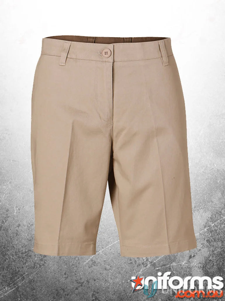 Khaki pool ladies chino shorts perfect for summer casual wear