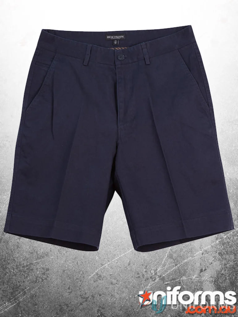 Navy blue pleated shorts from PORTERS Chino Shorts collection, stylish porters chino shorts