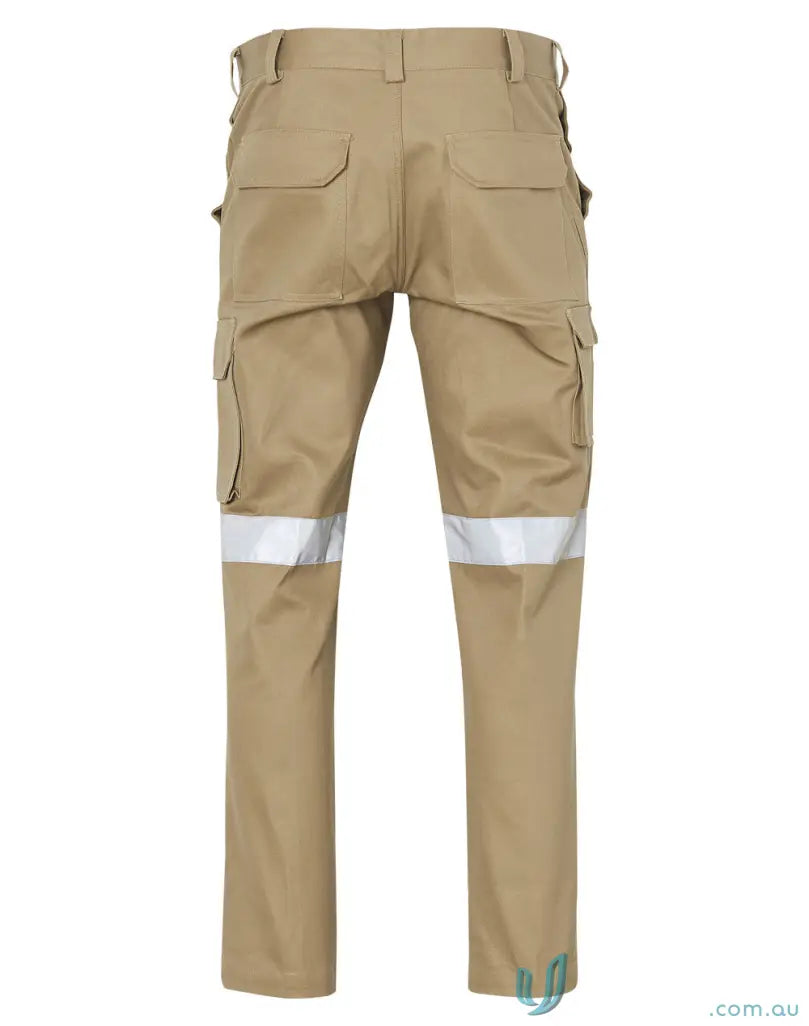 Pre Shrunk Drill Pants with reflective stripes and multiple pockets built tough