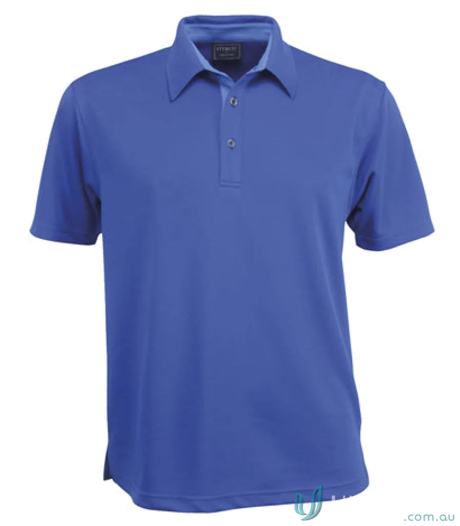 Blue short-sleeved polo shirt from Premium Argent Polo, ideal for uniforms and workwear