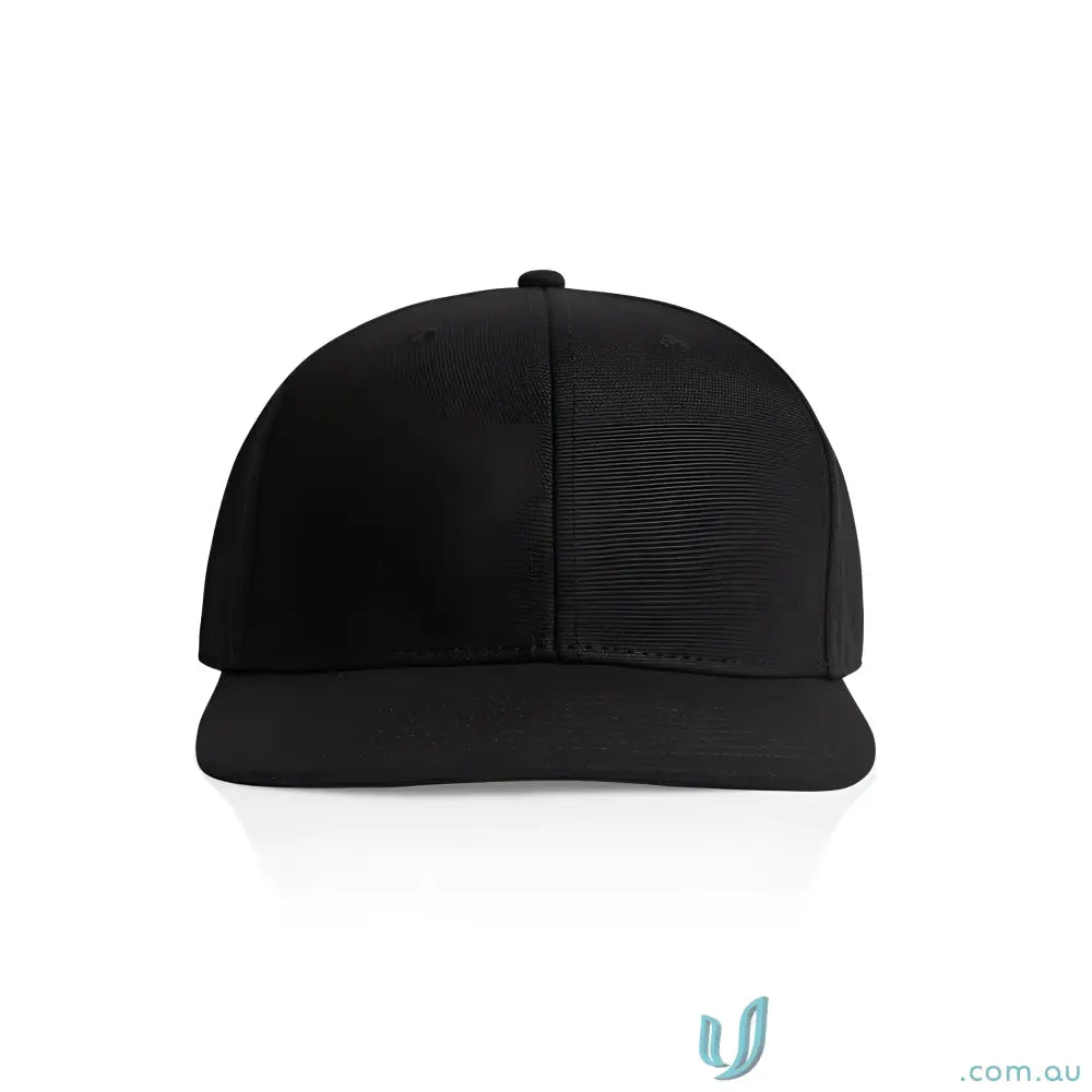 Black premium AS Colour stock canvas cap with textured fabric and tonal under-peak lining