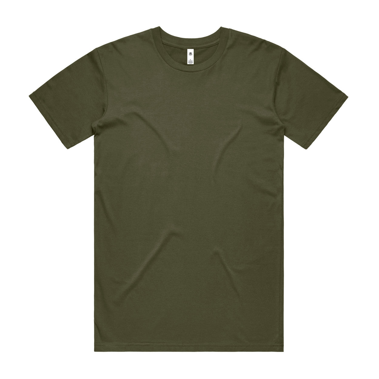 Olive green short-sleeved premium basic tee perfect for comfortable workwear and casual uniforms