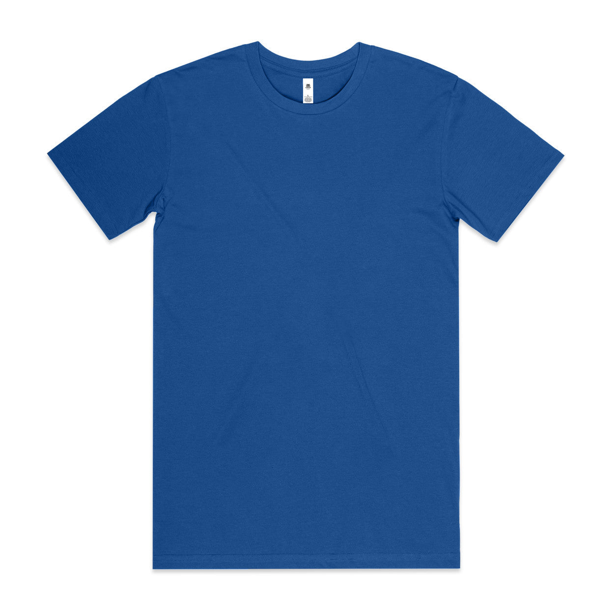 Solid royal blue cotton premium basic tee with crew neck and short sleeves ideal for work uniforms and uniforms