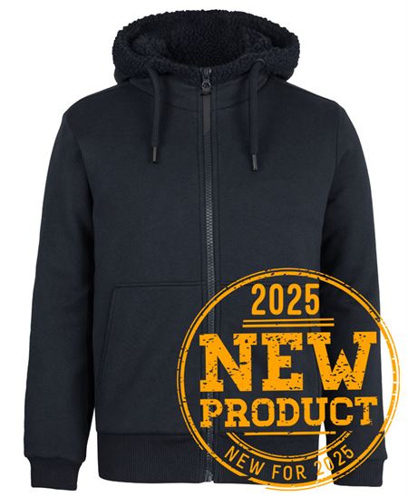 Premium full-zip shepherd hoodie in black with fleece hood