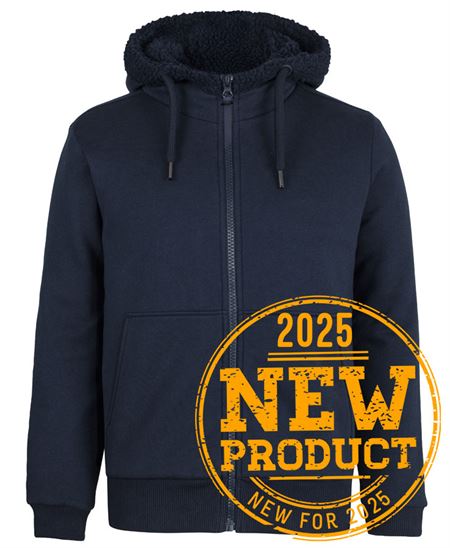 Dark navy Premium Full Zip Shepherd Hoodie with fleece-lined hood