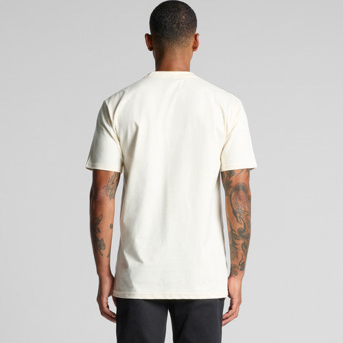 Premium heavyweight cotton pocket tee, plain off-white crew neck t-shirt