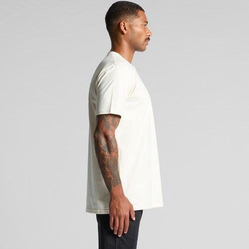 Premium heavyweight cotton pocket tee, plain white short-sleeve crew neck