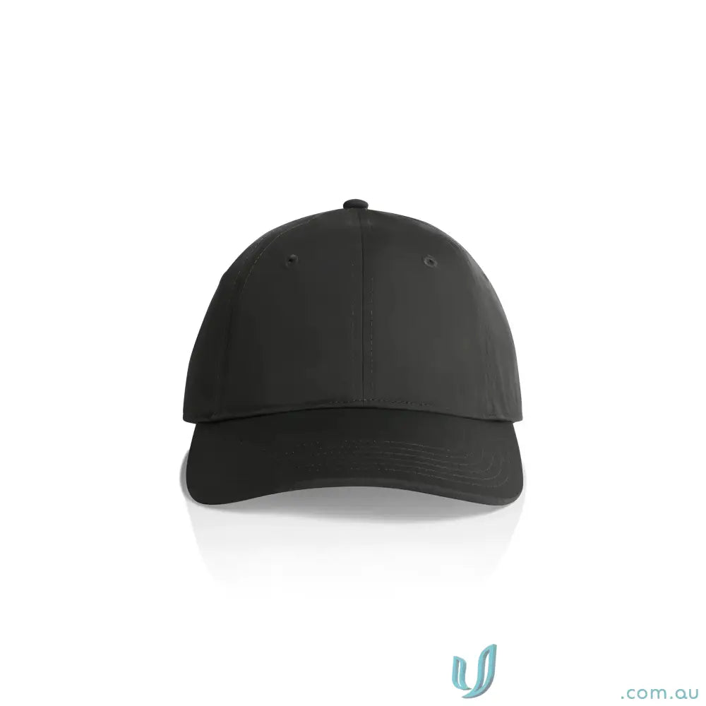 Black baseball cap with adjustable metal clasp for a comfy fit