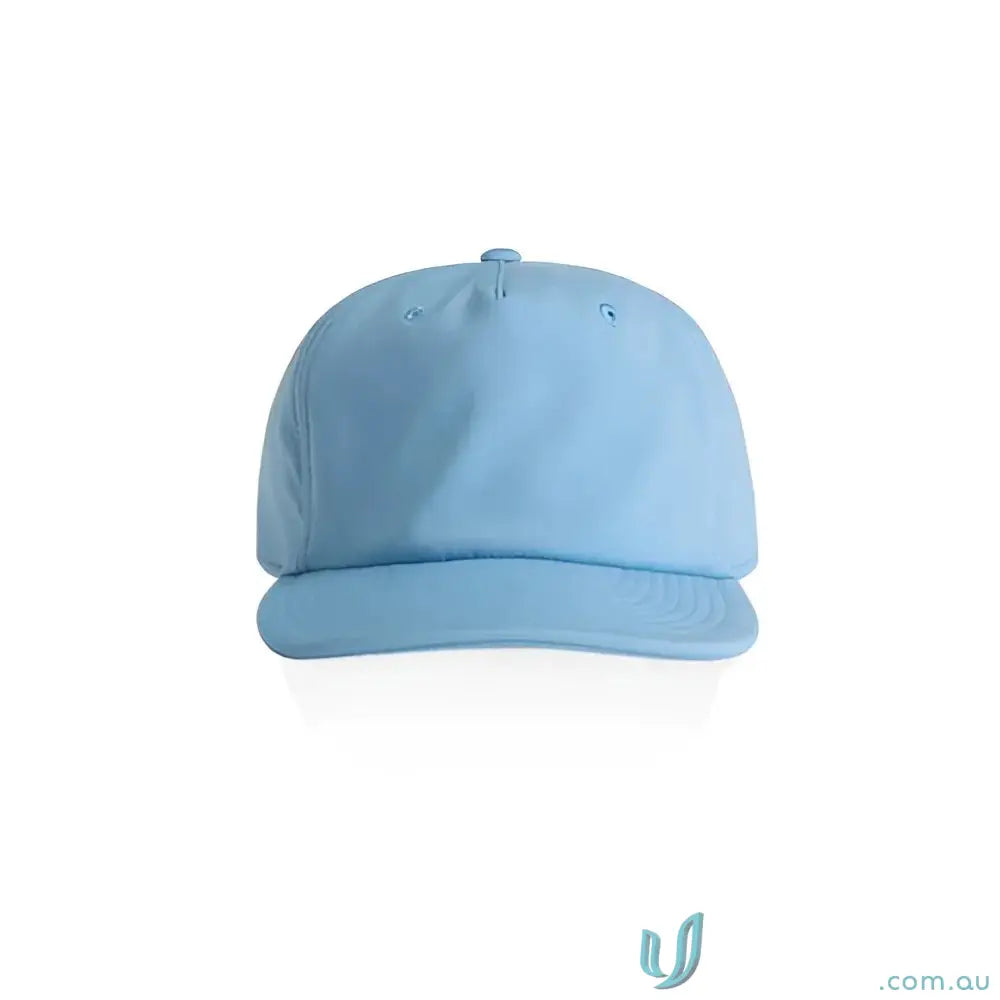 Light blue mid-profile baseball cap with fleece lining and recycled polyester material