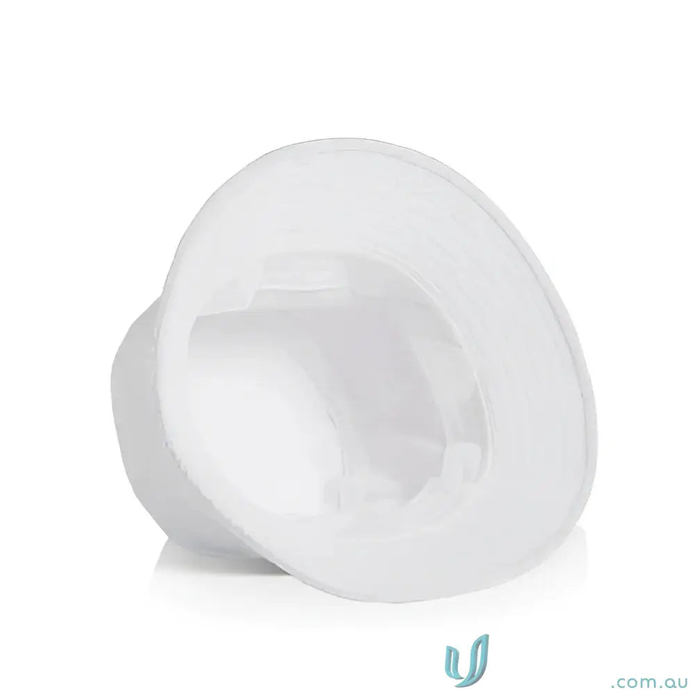 White cotton terry bucket hat with reinforced stitching, perfect for uniforms