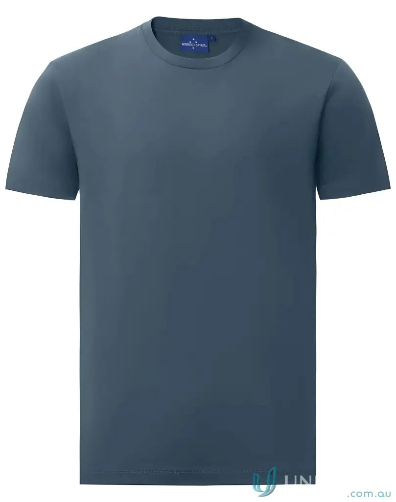 Solid blue-gray spirit premium tee made from cotton face for a winning spirit premium look
