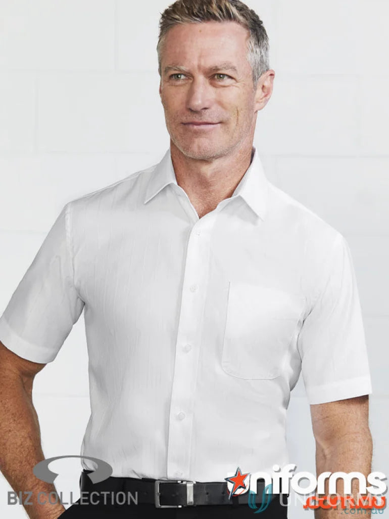White Preston SS Shirt from s312ms Biz Collection with modern narrow collar