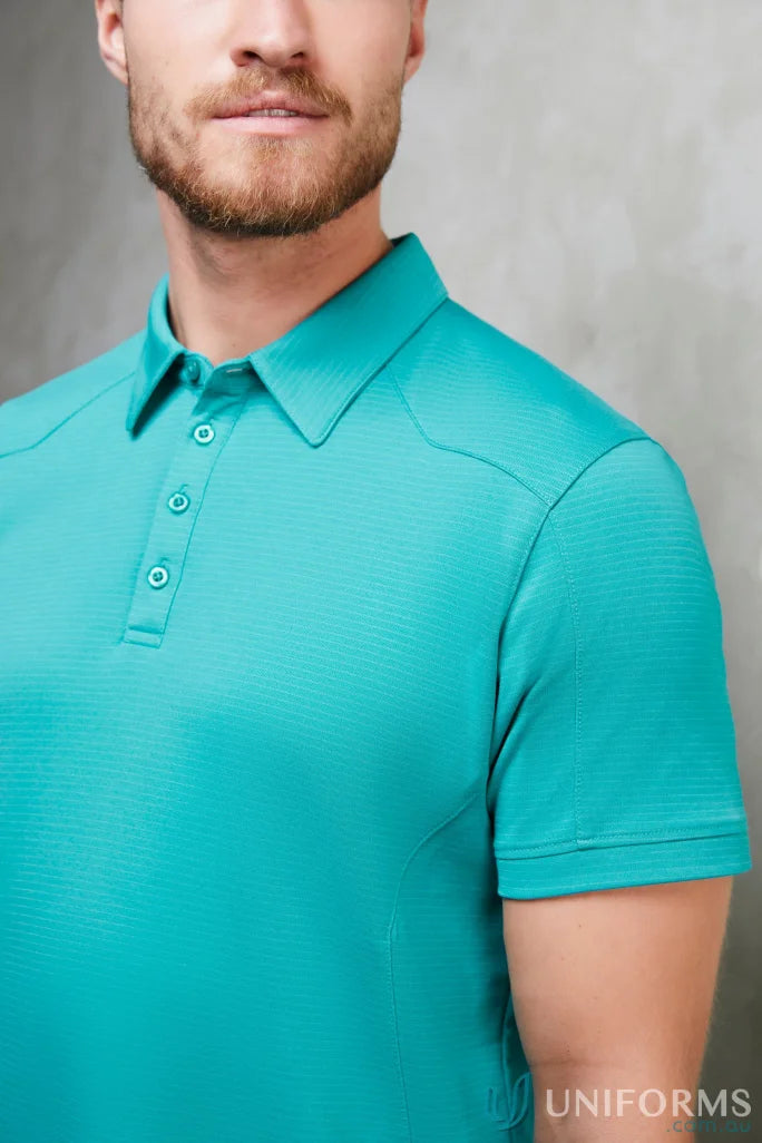 Turquoise polo shirt from Profile Polo collection, perfect for biz collection profile in jersey knit stay cool style