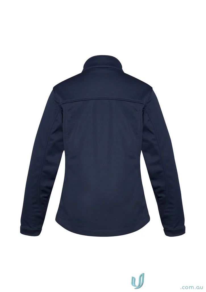 Navy blue Pronto Ladies Soft Shell Jacket with bonded polyester, perfect for work uniforms