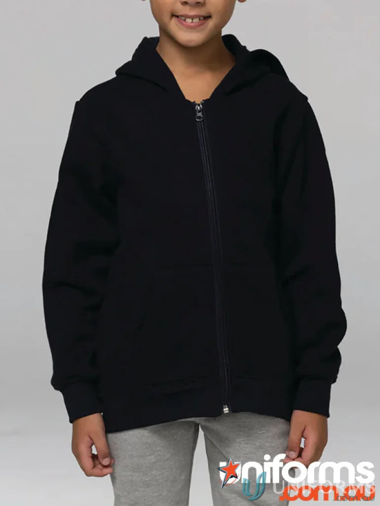 Queenscliff zip kids hoodie black zip-up hoodie for uniforms and workwear