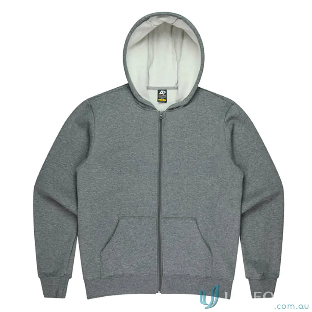 Queenscliff zip kids hoodie in gray, perfect for uniforms and casual workwear