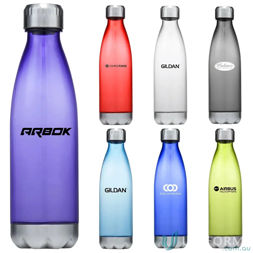 Colorful Quencher 700ml Plastic Water Bottle with Silver Caps for hydration