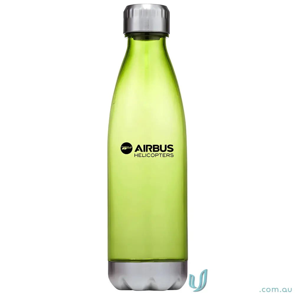 Green Quencher 700ml Plastic Water Bottle with Silver Steel Accents for hydration