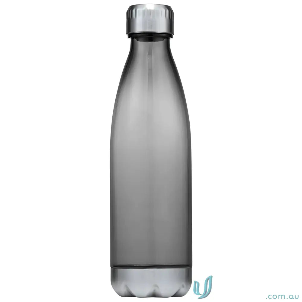 Gray Quencher 700ml Plastic Water Bottle with Silver Cap and Steel Accents