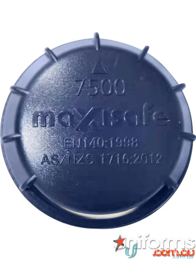 Blue circular filter for R7500 Respirator Front Cover used with work uniforms or workwear