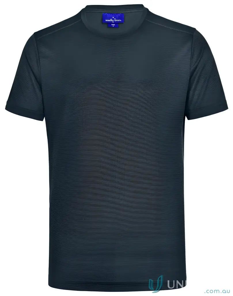 Dark gray RapidCool Ultra Light Tee with crew neck and blue brand label for comfort