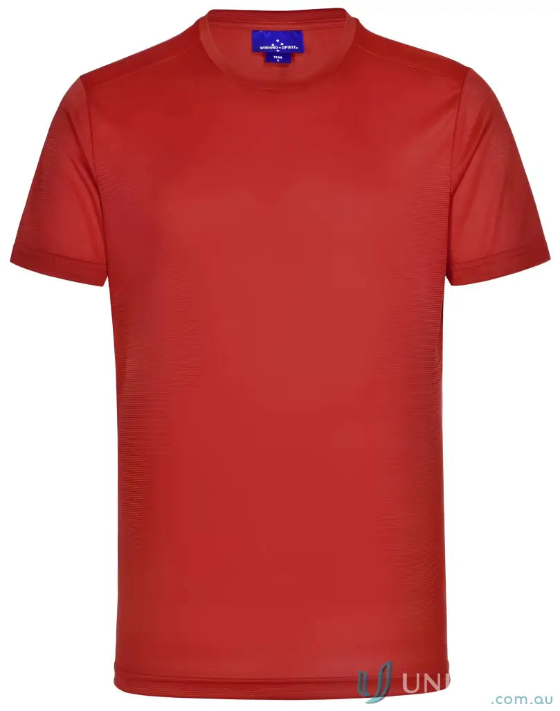 Red rapidcool ultra light tee with blue tag inside collar perfect for summer casuals