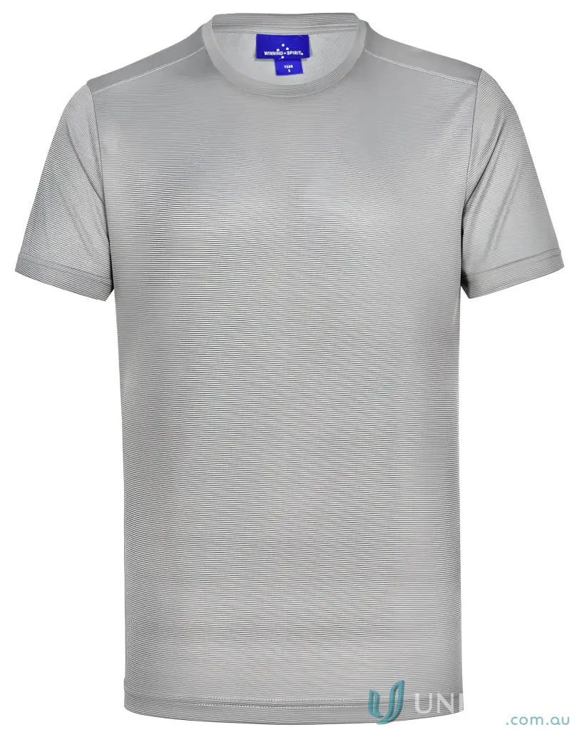 Light gray RapidCool Ultra Light Tee with blue label, perfect for athletic wear