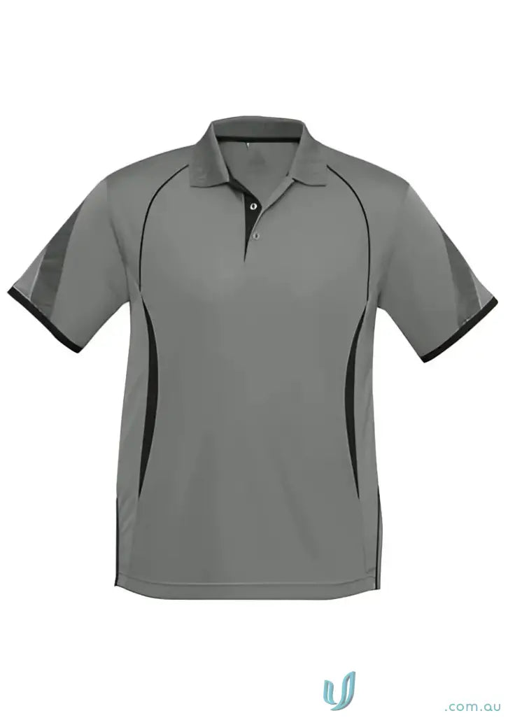 Gray and black razorpolo short-sleeved polo shirt from the Biz Collection p405ms
