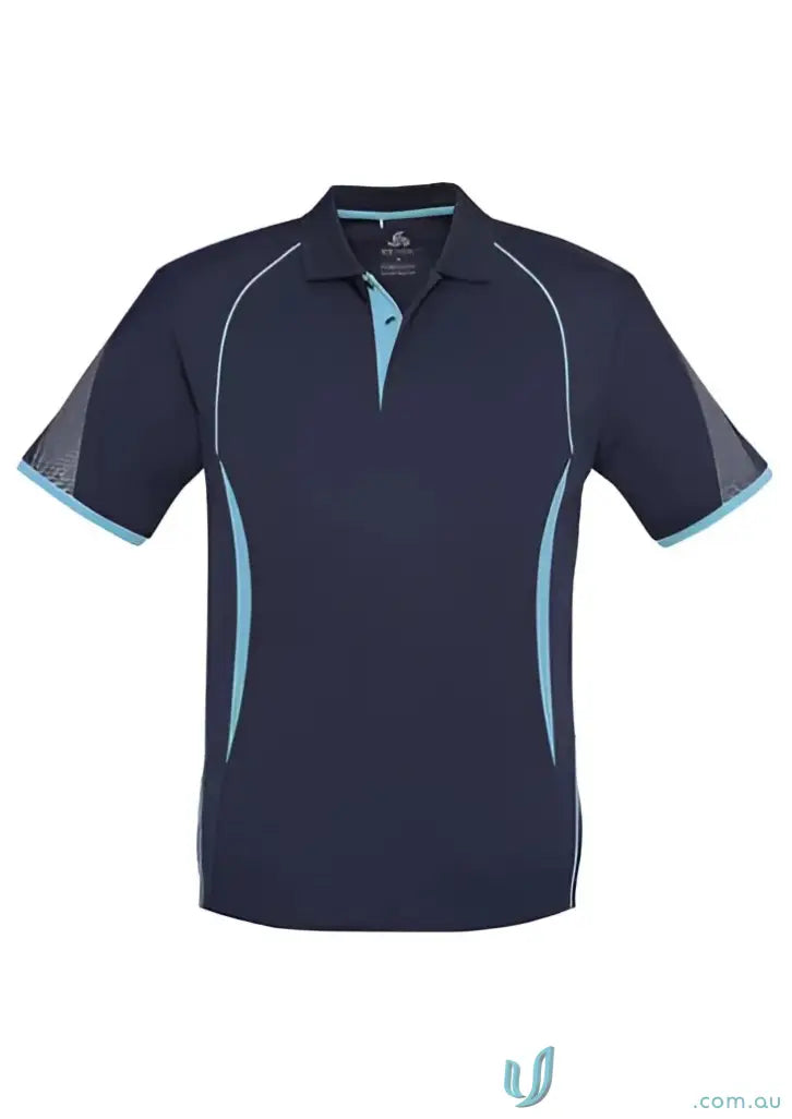 Navy blue Razor Polo with light blue accents from Biz Collection p405ms stylish polo shirt