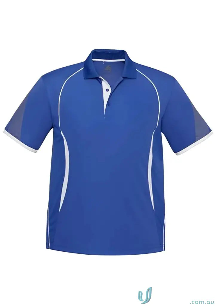 Razor Polo Blue and White Polo Shirt from Biz Collection p405ms, stylish and comfy