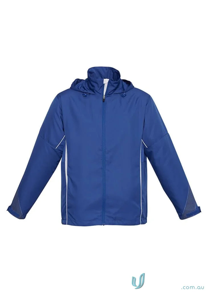 Blue hooded Razor Sports Jacket with white trim from Biz Collection Unisex Razor Jacket series